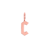 Gothic Old English Solid Initial Letter Charm