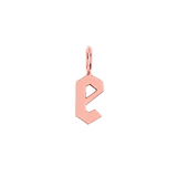Gothic Old English Solid Initial Letter Charm
