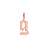 Gothic Old English Solid Initial Letter Charm