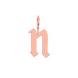 Gothic Old English Solid Initial Letter Charm