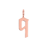 Gothic Old English Solid Initial Letter Charm