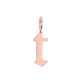 Gothic Old English Solid Initial Letter Charm