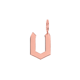 Gothic Old English Solid Initial Letter Charm