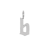 Gothic Old English Solid Initial Letter Charm