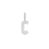 Gothic Old English Solid Initial Letter Charm