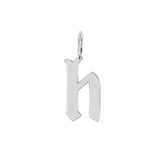 Gothic Old English Solid Initial Letter Charm