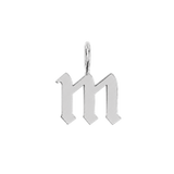 Gothic Old English Solid Initial Letter Charm