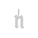 Gothic Old English Solid Initial Letter Charm