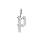 Gothic Old English Solid Initial Letter Charm