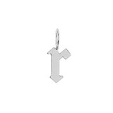 Gothic Old English Solid Initial Letter Charm