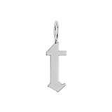 Gothic Old English Solid Initial Letter Charm