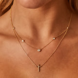 Sculptural Diamond Cross Necklace
