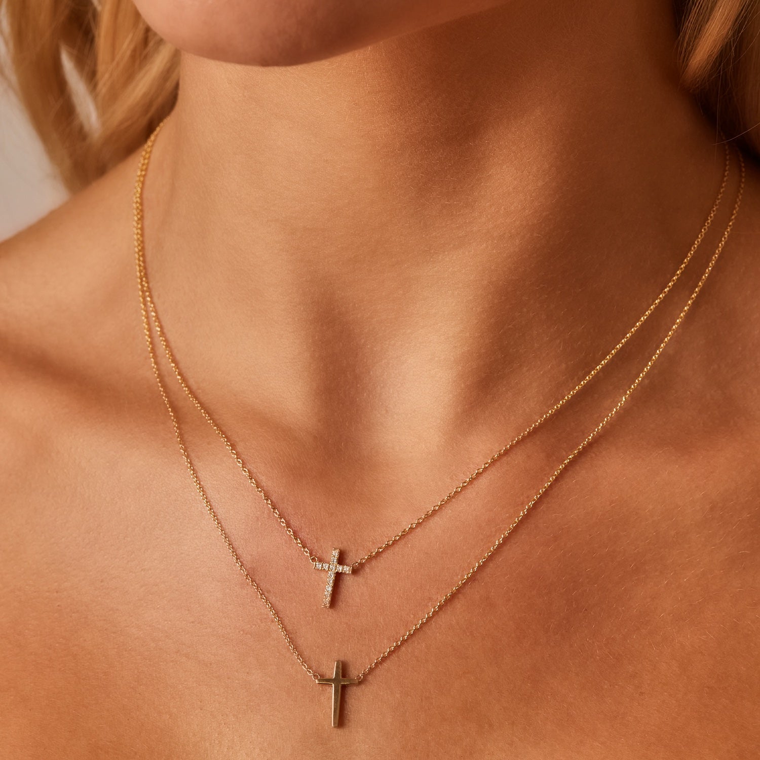Grace Pave Diamond Cross Necklace