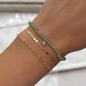 Green Gemstone & Custom Charm Bracelet
