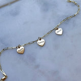 Custom Name Drop Heart Charm Bracelet