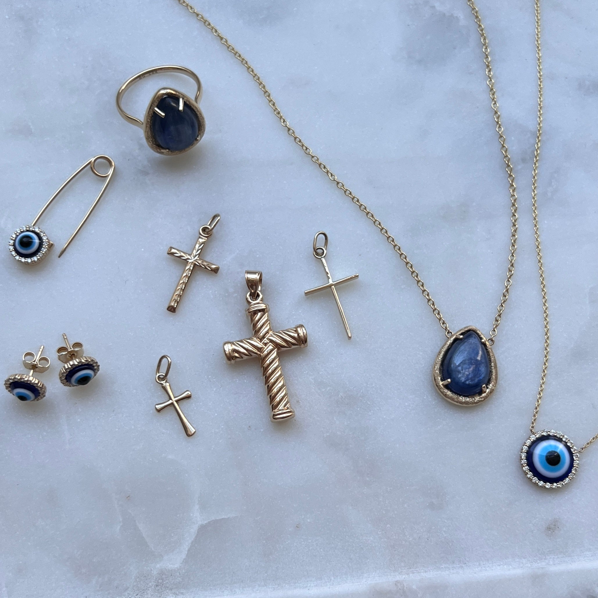 Round Diamond Evil Eye Studs - Image 6