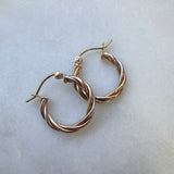Tri-Color Twist Hoops