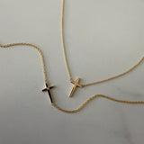 Sculptural Diamond Cross Necklace