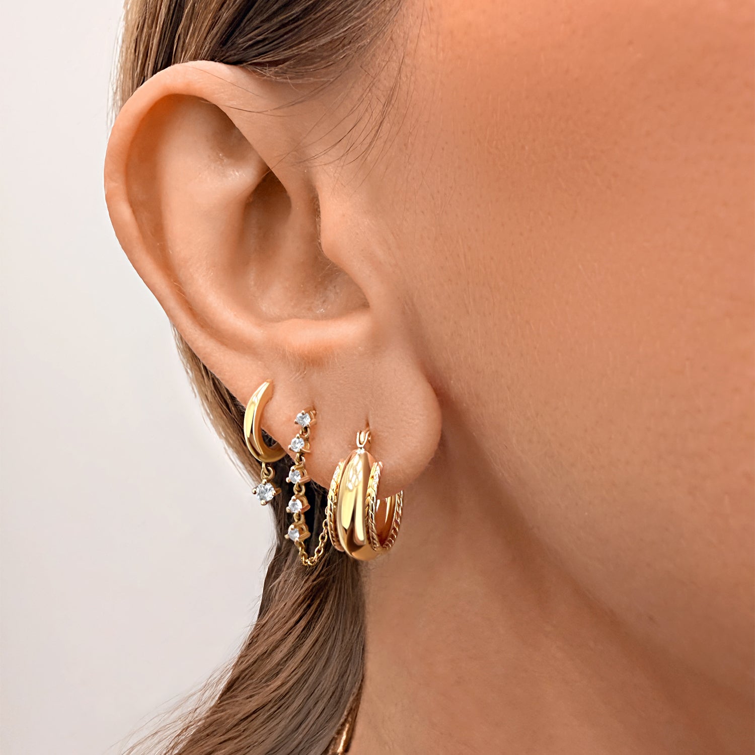 Rope Edge Chunky Hoops