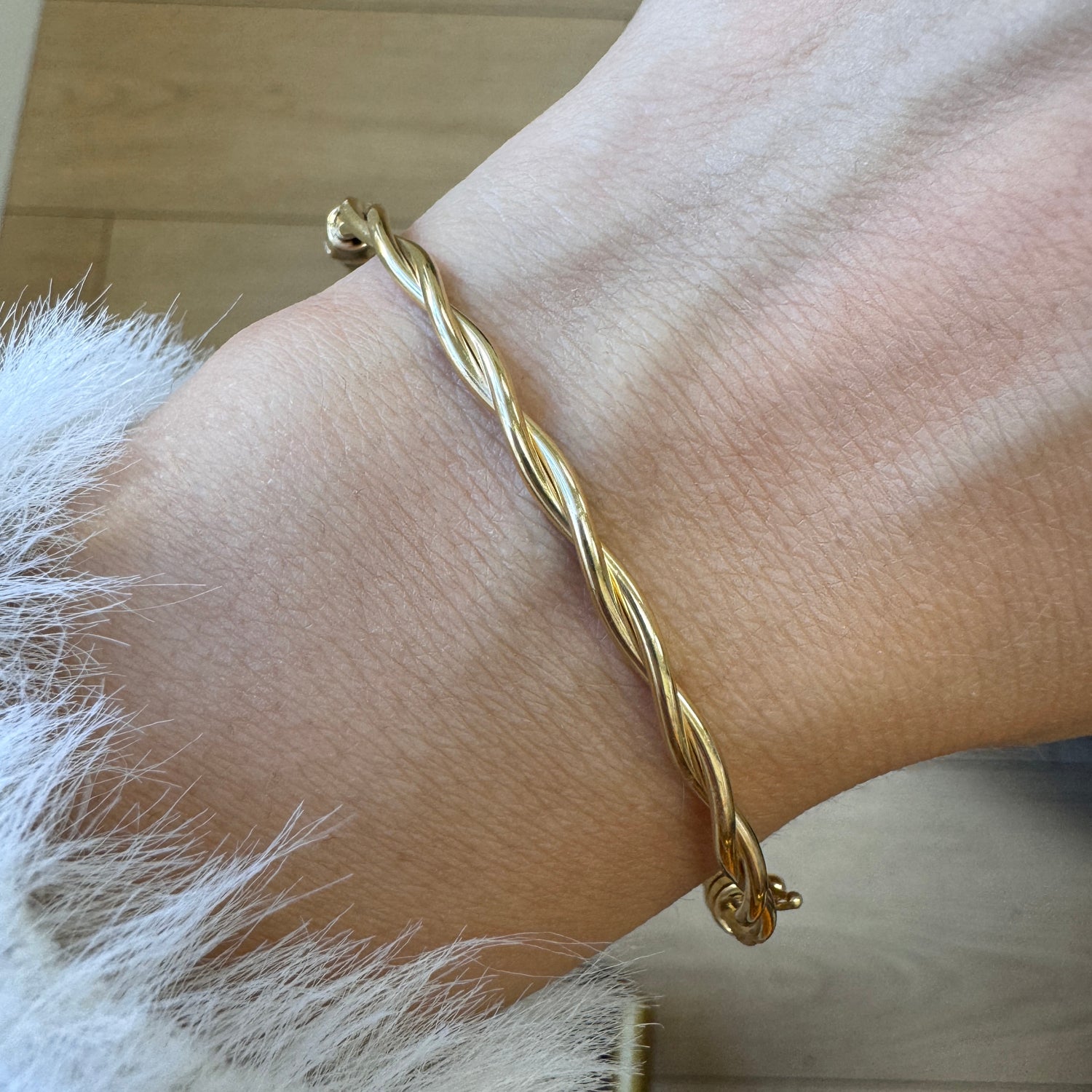 14K Gold Twist Rope Bangle Baby Gold