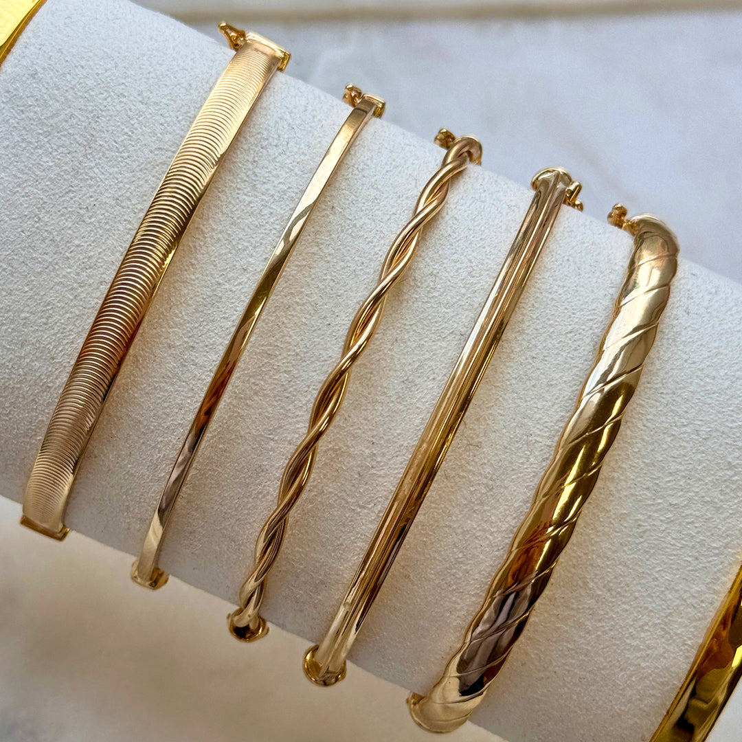 14K Gold Twist Rope Bangle – Baby Gold