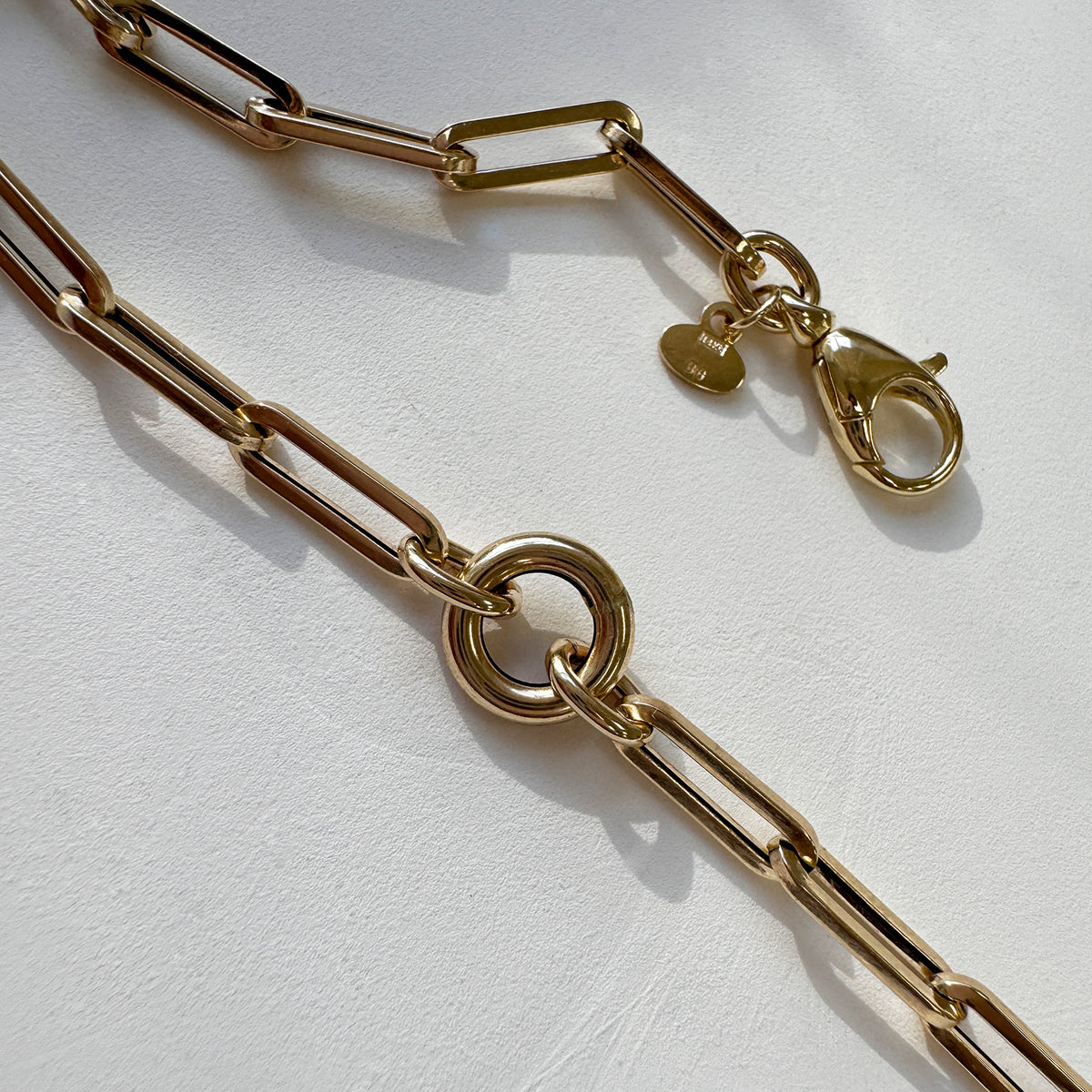 Charm Loop 14K Gold Paperclip Loop Charm Bracelet – Baby Gold