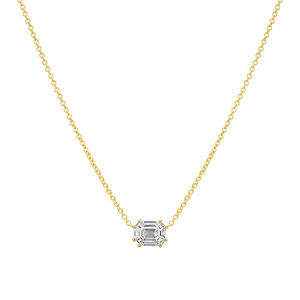 Emerald Shape Illusion Set Diamond Necklace