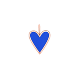 Enamel Elongated Heart Charm