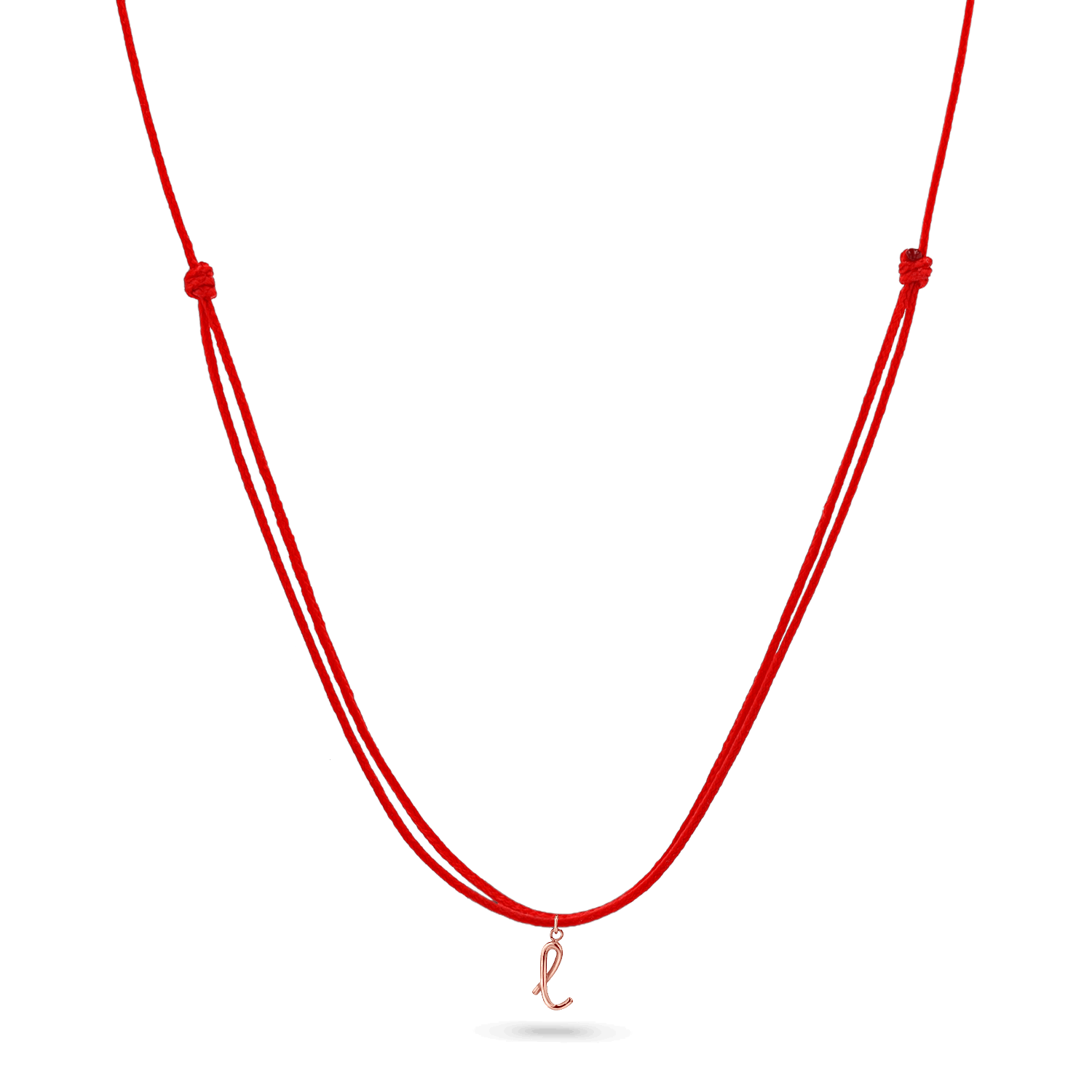 Initial Cord Charm Necklace