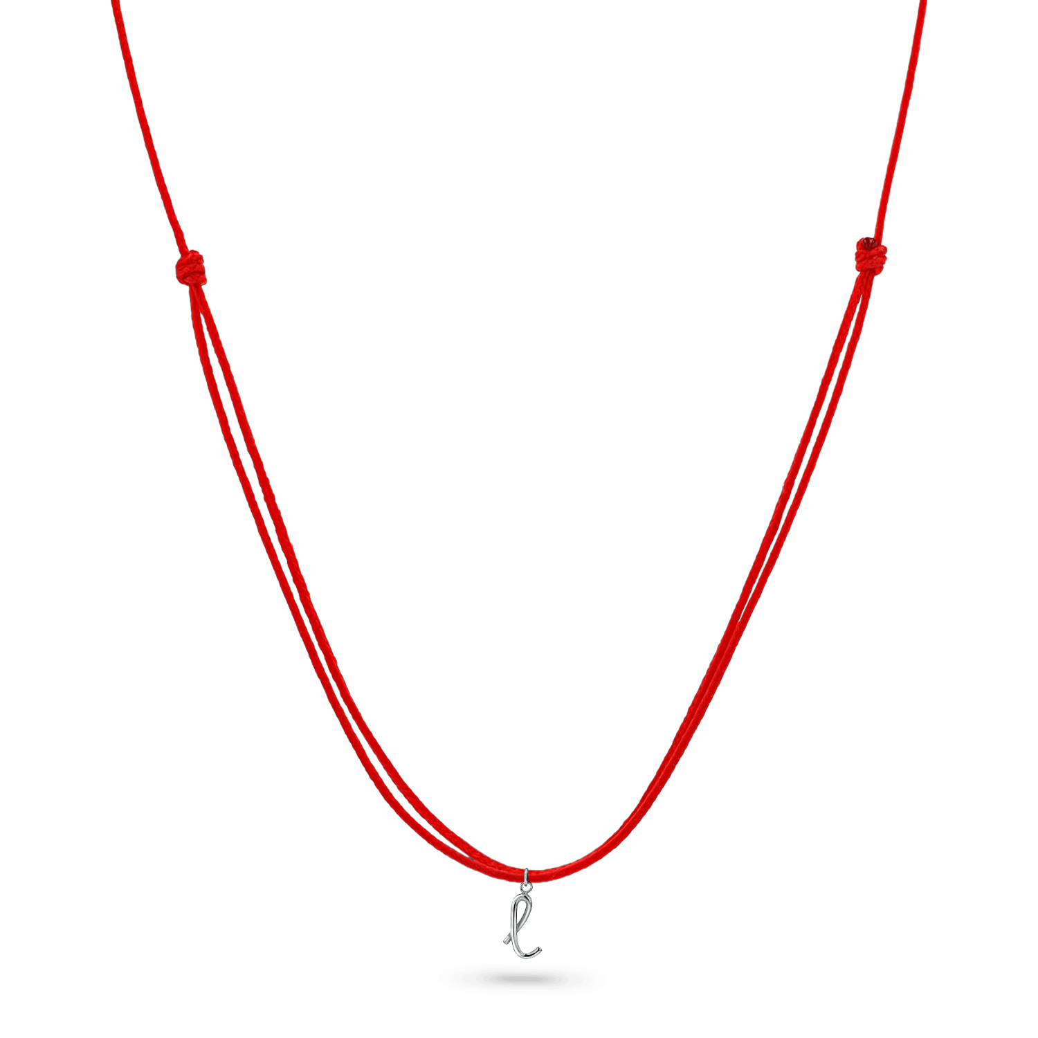 Initial Cord Charm Necklace