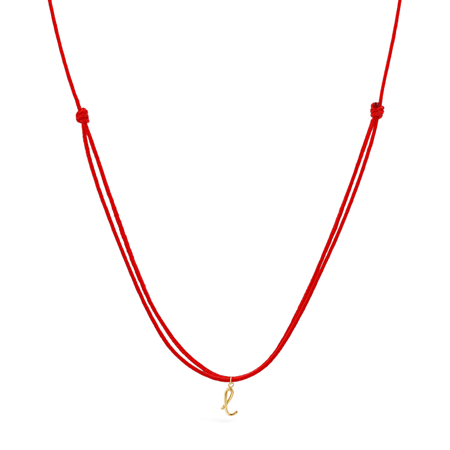 Initial Cord Charm Necklace