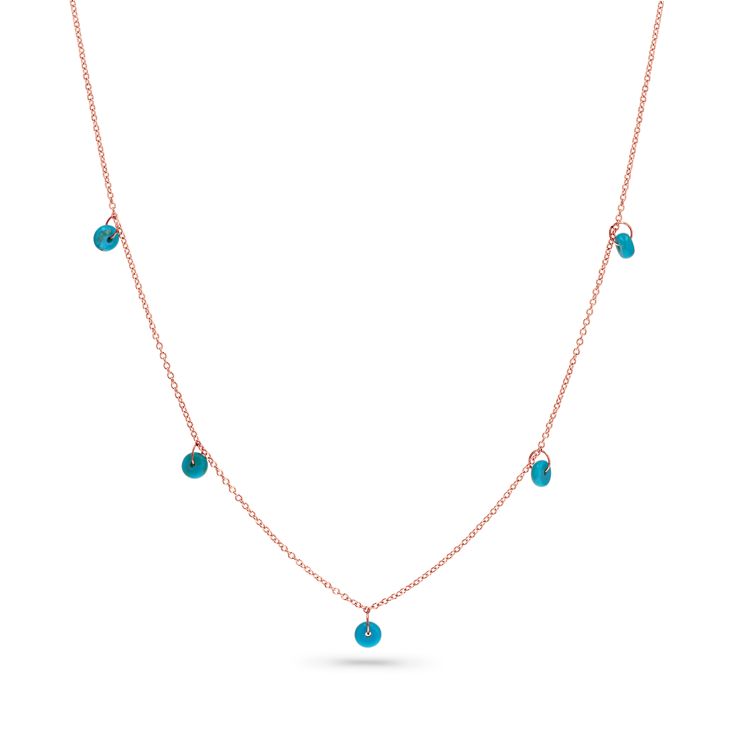 Turquoise Bead Charm Necklace