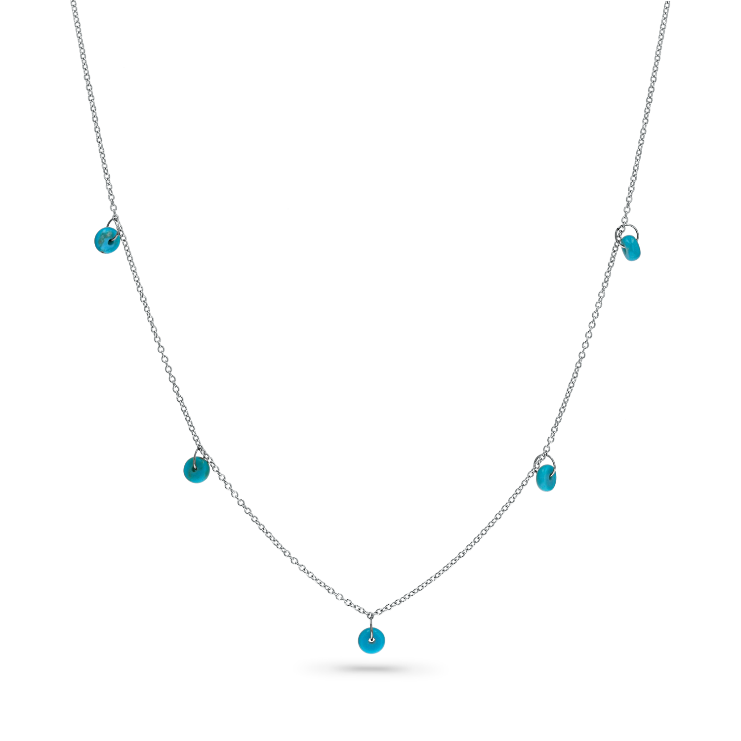Turquoise Bead Charm Necklace