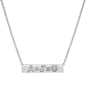 White gold name bar 2025 necklace
