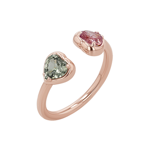 Sapphire Heart Duo Wrap Ring