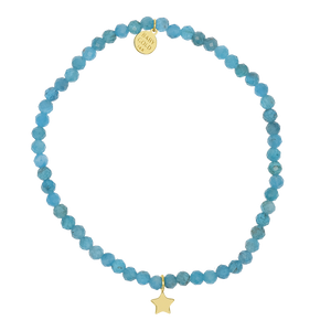 Blue Gemstone & Custom Charm Bracelet