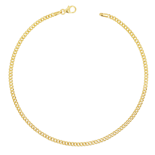 14K Gold Cuban Curb Link Anklet – Baby Gold