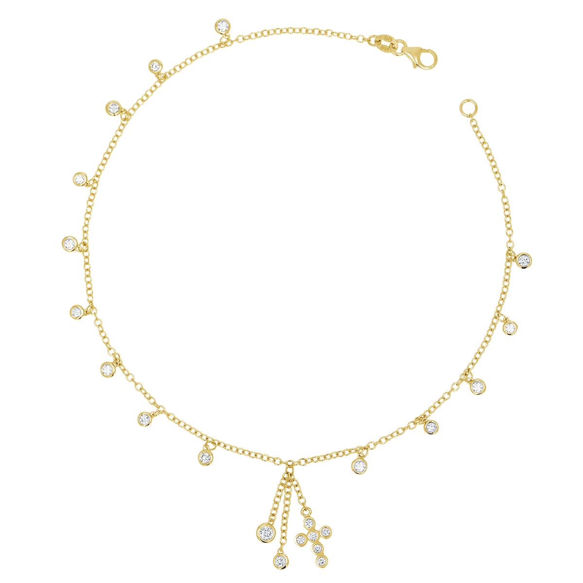 Religious Rosary Diamond Anklet