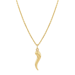 Gold italian 2025 horn necklace