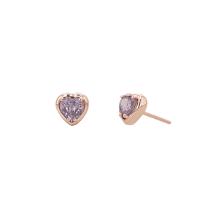 Sapphire Heart Stud Earrings