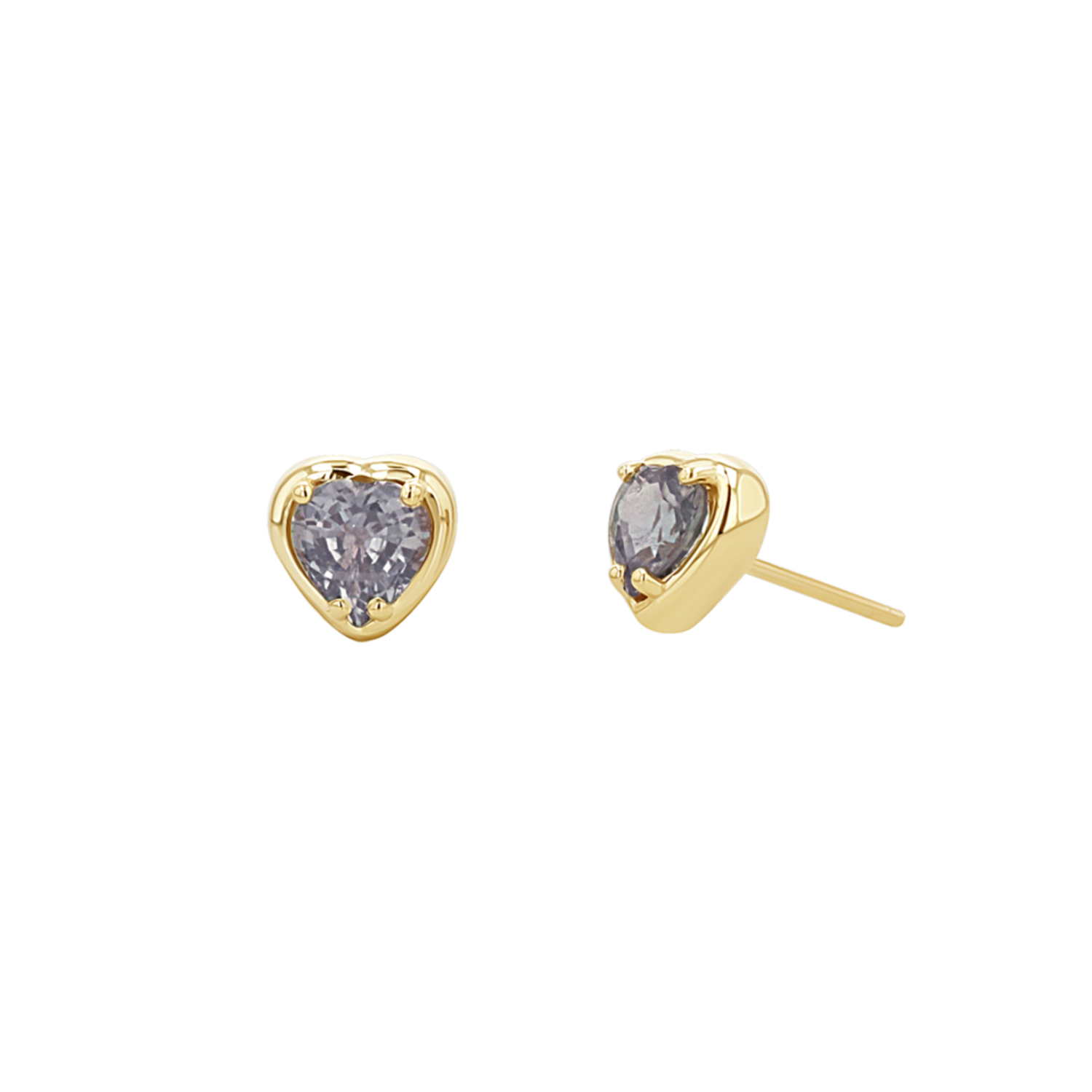 Sapphire Heart Stud Earrings - Image 9