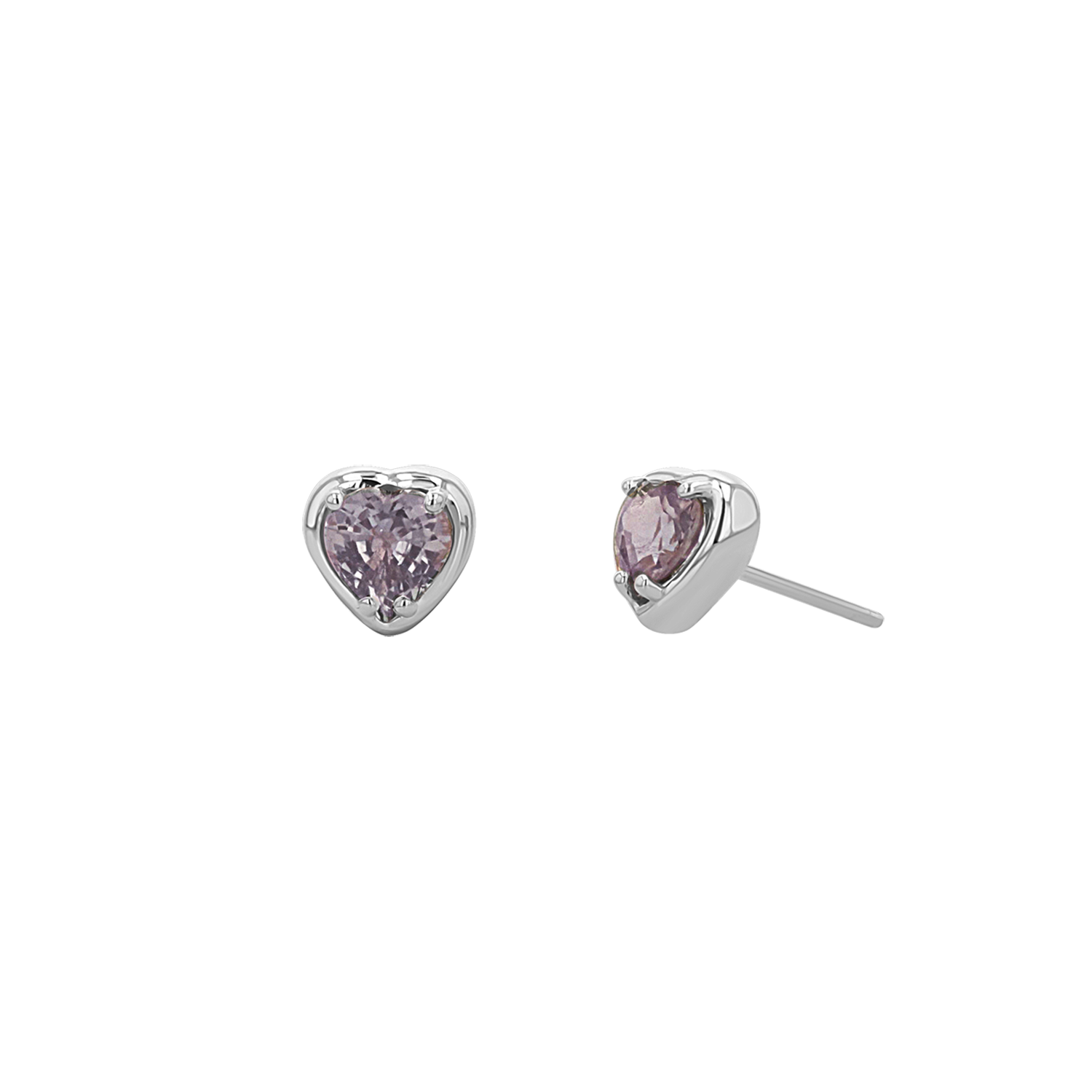 Sapphire Heart Stud Earrings - Image 8