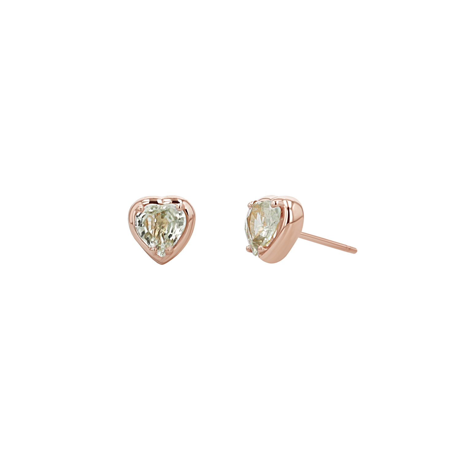 Sapphire Heart Stud Earrings - Image 7