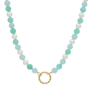 Pearl Aqua Connector Chain Necklace