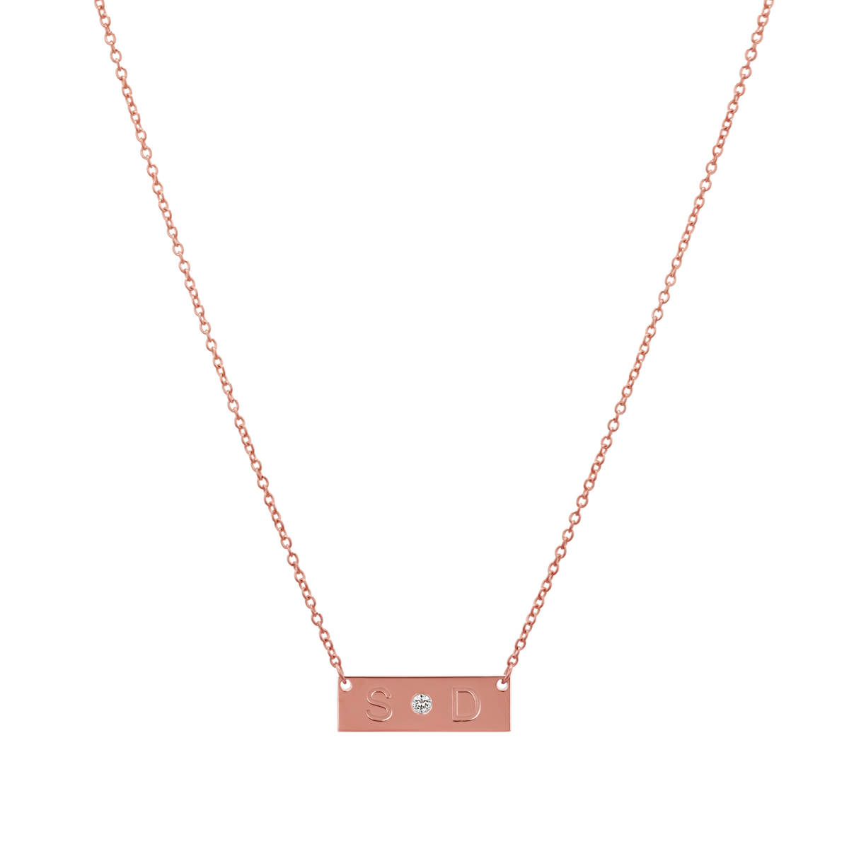 14K Gold Diamond Letter Nameplate Necklace Baby Gold