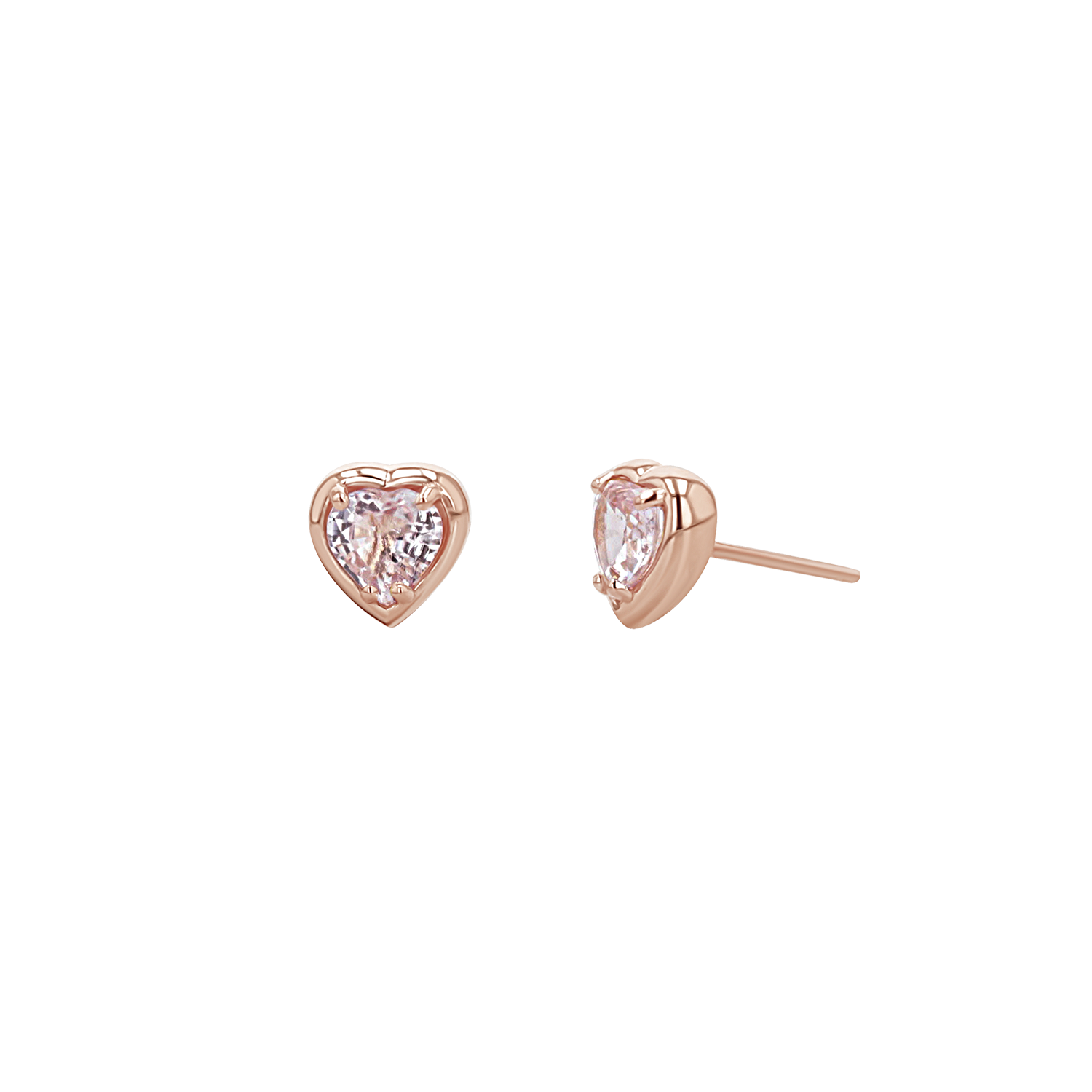 Sapphire Heart Stud Earrings - Image 4
