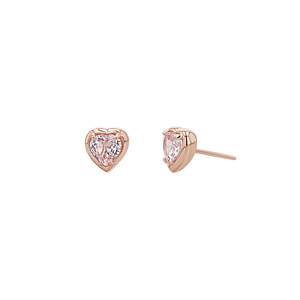 Sapphire Heart Stud Earrings