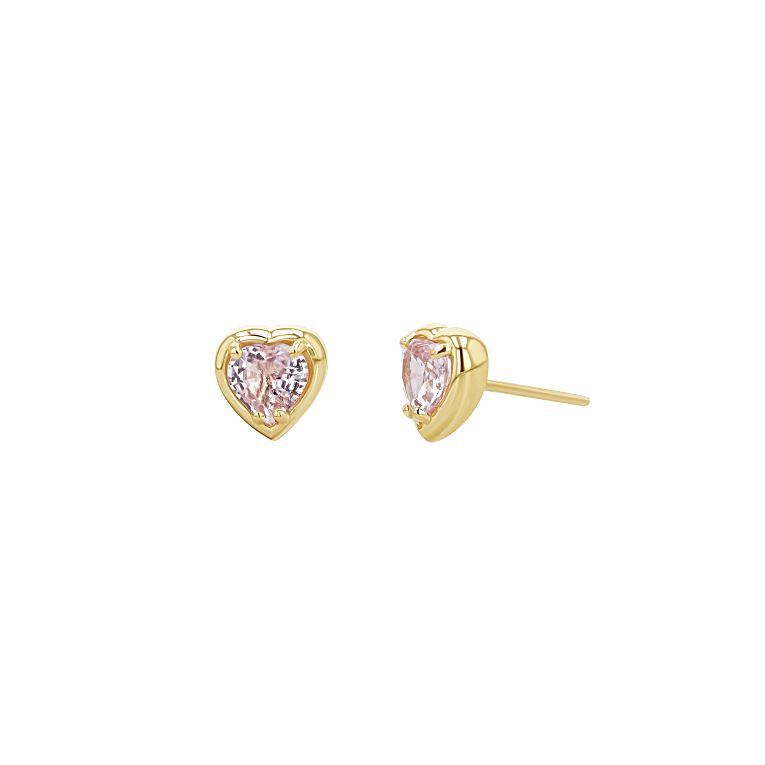 Sapphire Heart Stud Earrings - Image 2