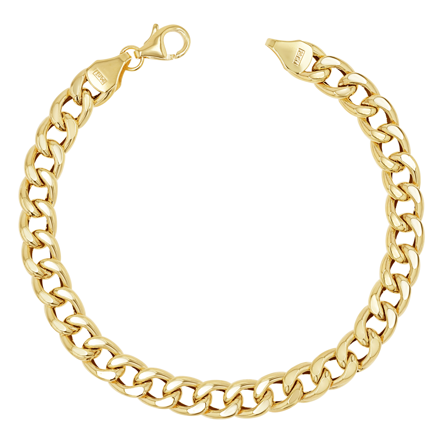 14K Gold 5.5mm Miami Cuban Link Chain Bracelet Baby Gold