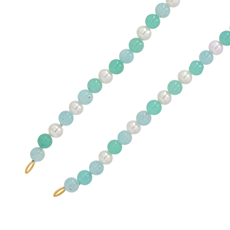 Pearl Aqua Connector Chain Necklace